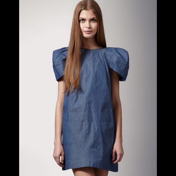 ASOS Dresses & Skirts - Poltock & Walsh ASOS Denim Puff Sleeve Shift Dress - New With Tags NWT